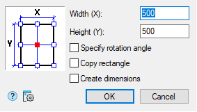 CAD drafting Symmetrical rectangle 6