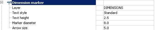 CAD drafting Dimension marker 0