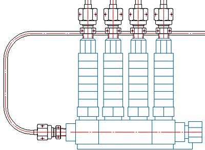 CAD drafting Set the method of overlapping pipelines 3