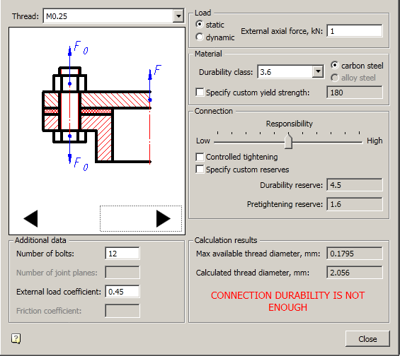 CAD drafting Fastening calculation 9