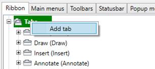 CAD software Ribbon Tab  1
