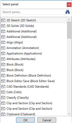 CAD software Ribbon Tab  4