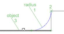 CAD software Arc by Start, Radius and Tangent 7