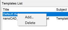 CAD software Choose Template Dialog 7